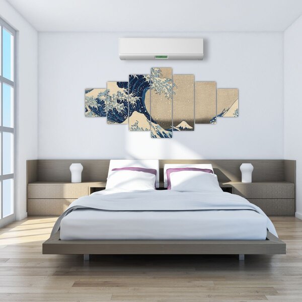 Obraz - Katsushika Hokusai, Under the Wave off Kanagawa, reprodukce (210x100 cm)