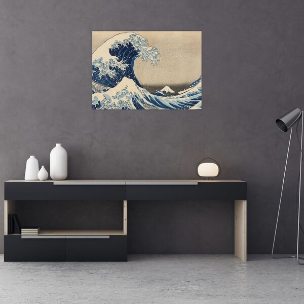 Obraz - Katsushika Hokusai, Under the Wave off Kanagawa, reprodukce (70x50 cm)