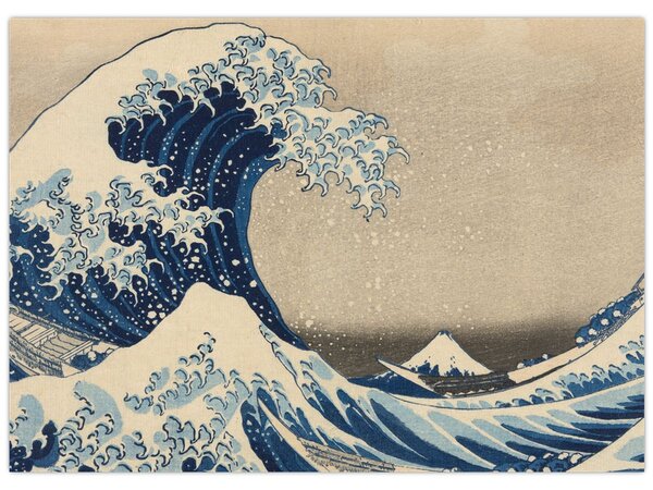 Obraz - Katsushika Hokusai, Under the Wave off Kanagawa, reprodukce (70x50 cm)
