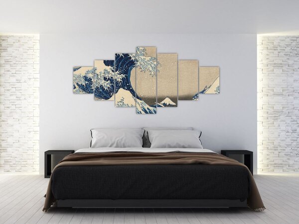 Obraz - Katsushika Hokusai, Under the Wave off Kanagawa, reprodukce (210x100 cm)