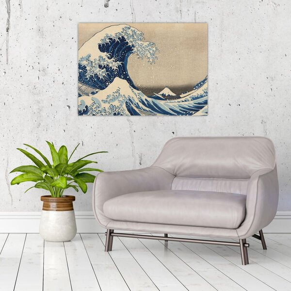 Obraz - Katsushika Hokusai, Under the Wave off Kanagawa, reprodukce (70x50 cm)