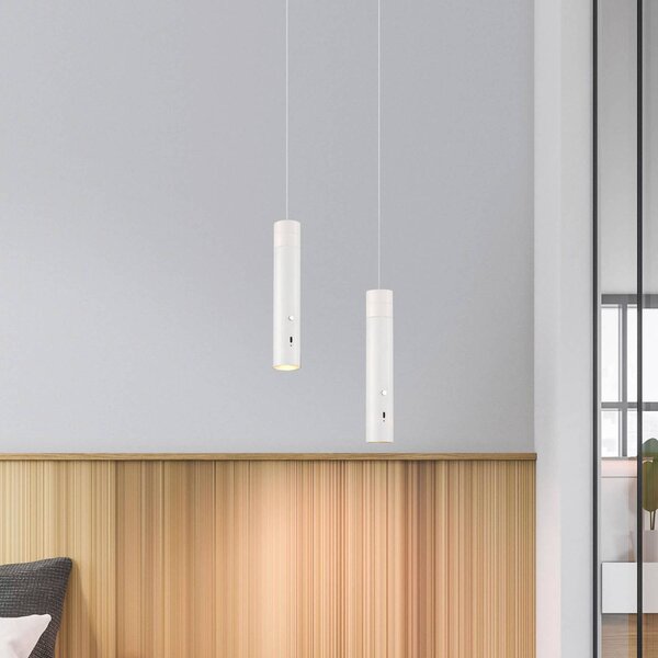 JUST LIGHT. GmbH LED závěsné světlo Attach, bílé, železo, stmívatelný, Bílá / opál, Obývací pokoj / jídelna, kov, Moderní