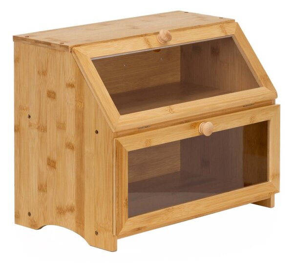 Chlebník dvoupatrový 39x25x32 cm SPRINGOS Natura KI0162 přírodní