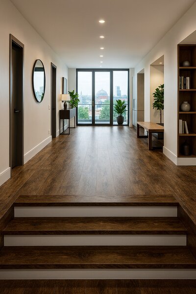 Beauflor, PVC podlaha - lino Toptex Texas Oak 620D - dub, na míru, šíře 5m, hnědá, filc, chodba / předsíň