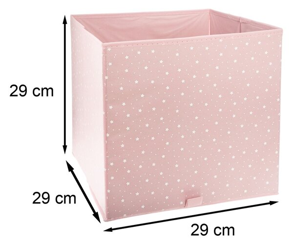 Úložný box Stars, 29x29x29 cm, růžová