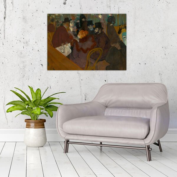 Obraz - Henri de Toulouse-Lautrec, At the Moulin Rouge, reprodukce (70x50 cm)