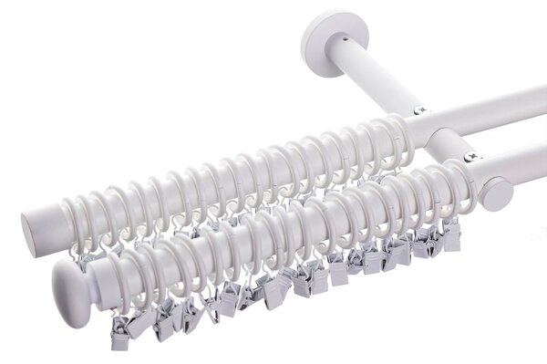 Dvojitá garnýž Modern white matt 160 cm