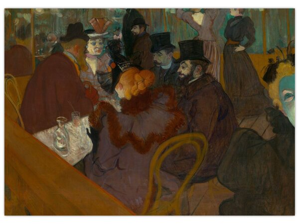 Obraz - Henri de Toulouse-Lautrec, At the Moulin Rouge, reprodukce (70x50 cm)