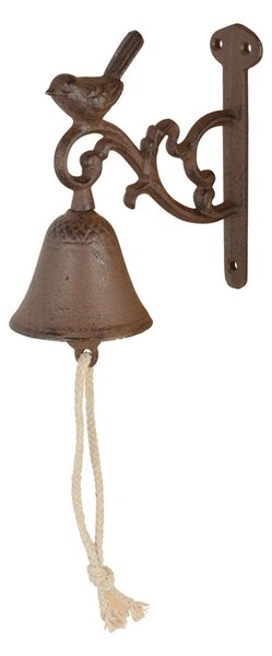 Zahradní zvonek Birdie, 15,5x14,5 cm, litina, hnědá