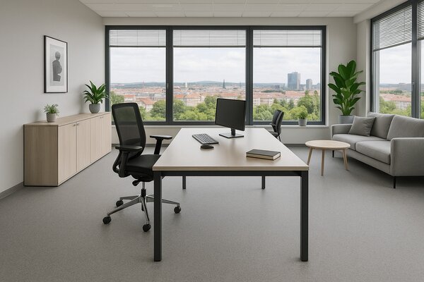 Lentex, PVC podlaha - lino Flexar PUR 542-01 sv. šedá, na míru, šíře 2m,4m, šedá, bez podkladu, kancelář