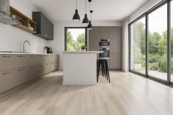 Beauflor, PVC podlaha - lino Quintex Gambel Oak 110L - dub, na míru, šíře 4m,5m, šedá, filc, chodba / předsíň
