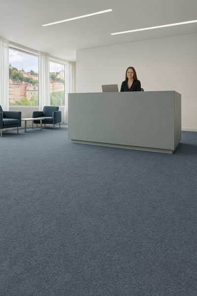 Lentex, PVC podlaha - lino Flexar PUR 542-02 tm. šedá, na míru, šíře 2m,4m, šedá, bez podkladu, kancelář
