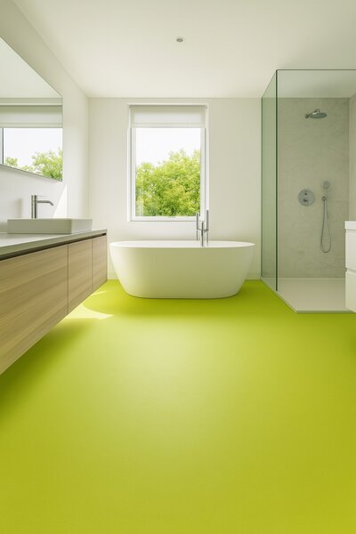 Lentex, PVC podlaha - lino Flexar PUR 603-11 zelená, na míru, šíře 2m,4m, zelená, bez podkladu, kancelář