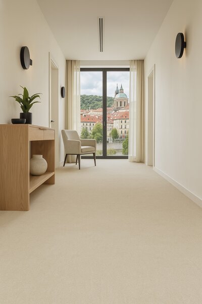 Lentex, PVC podlaha - lino Flexar PUR 603-05 béžová, na míru, šíře 2m,4m, béžová, bez podkladu, kancelář