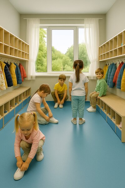 Lentex, PVC podlaha - lino Flexar PUR 603-10 modrá, na míru, šíře 2m,4m, modrá, bez podkladu, kancelář