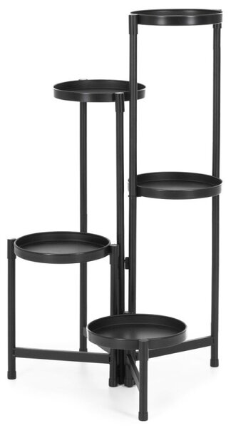 Kovový stojan na květiny 5 polic 78,5 cm SPRINGOS GA0218 černý