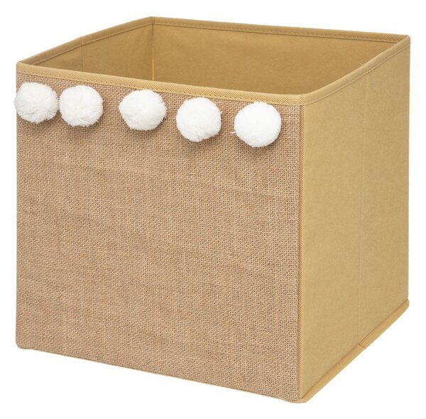 Úložný box Pompoms, 29x29x29 cm, béžová