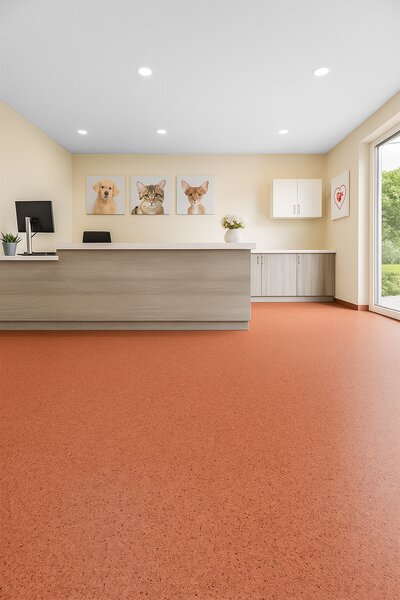 Lentex, PVC podlaha - lino Flexar PUR 603-09 červená, na míru, šíře 2m,4m, červená, bez podkladu, kancelář