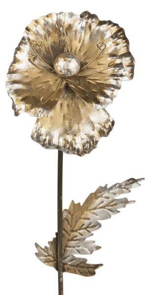 Zapichovací zahradní dekorace Flowers, sada 3ks, 74 cm, kov, zlatá