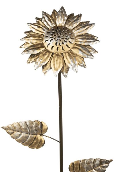 Zapichovací zahradní dekorace Flowers, sada 3ks, 74 cm, kov, zlatá