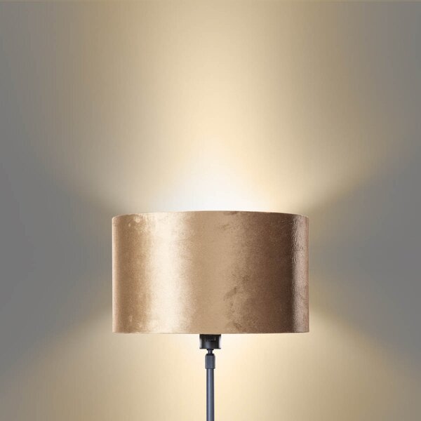 Stolní lampa černá s sametovým stínidlem bronz 35 cm - Parte