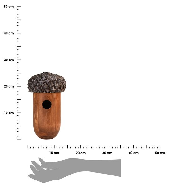 Ptačí budka Wooden, 25,5x14 cm, dřevo, hnědá
