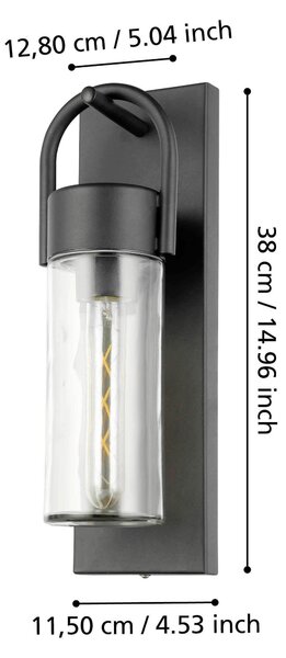 VENKOVNÍ NÁSTĚNNÉ SVÍTIDLO, 11,5 cm Eglo - Online Only svítidla, Online Only