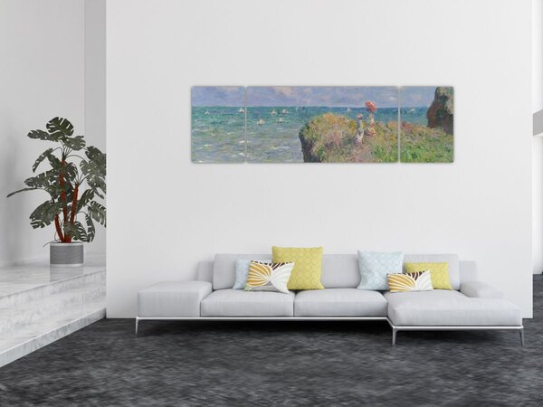 Obraz - Claude Monet, Cliff Walk at Pourville, reprodukce (170x50 cm)