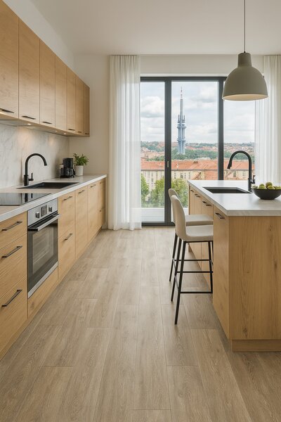 Beaulieu International Group, PVC podlaha - lino Livitex 2602, na míru, šíře 3m,4m, béžová, filc, chodba / předsíň