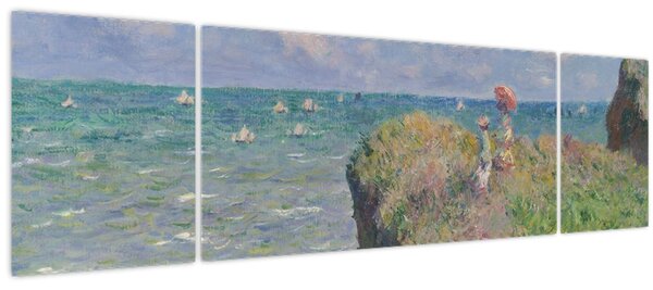 Obraz - Claude Monet, Cliff Walk at Pourville, reprodukce (170x50 cm)