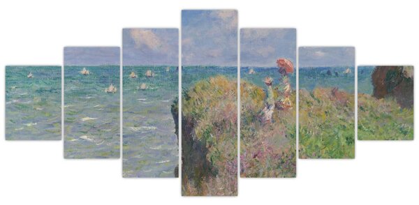 Obraz - Claude Monet, Cliff Walk at Pourville, reprodukce (210x100 cm)