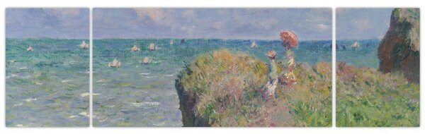Obraz - Claude Monet, Cliff Walk at Pourville, reprodukce (170x50 cm)