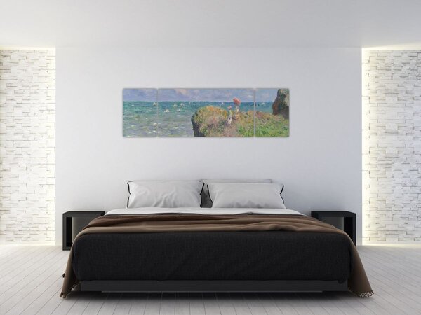 Obraz - Claude Monet, Cliff Walk at Pourville, reprodukce (170x50 cm)
