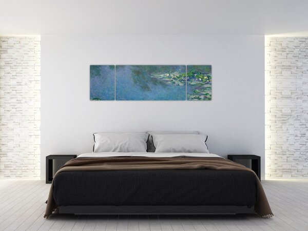 Obraz - Claude Monet, Water Lilies, reprodukce (170x50 cm)