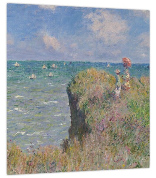 Obraz - Claude Monet, Cliff Walk at Pourville, reprodukce (30x30 cm)