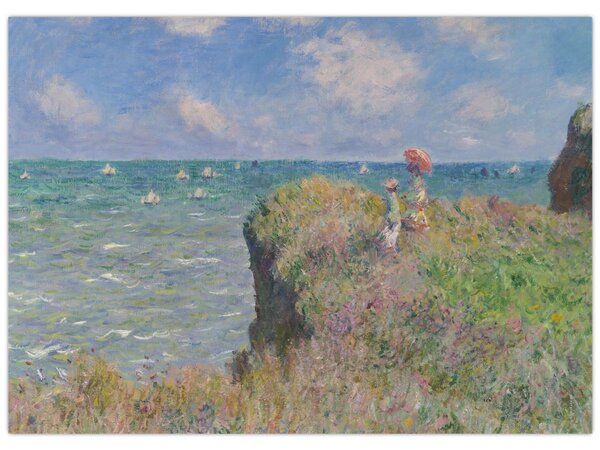 Obraz - Claude Monet, Cliff Walk at Pourville, reprodukce (70x50 cm)
