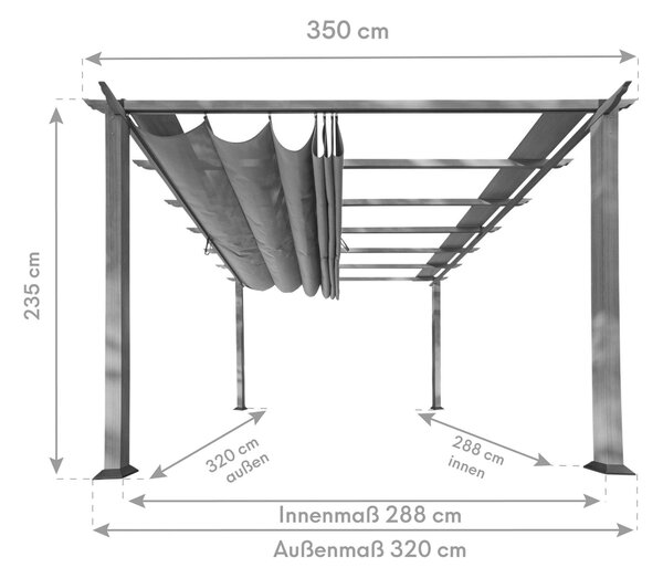 PERGOLA velikost: 350/235/350 cm - Online Only zastínění, Online Only
