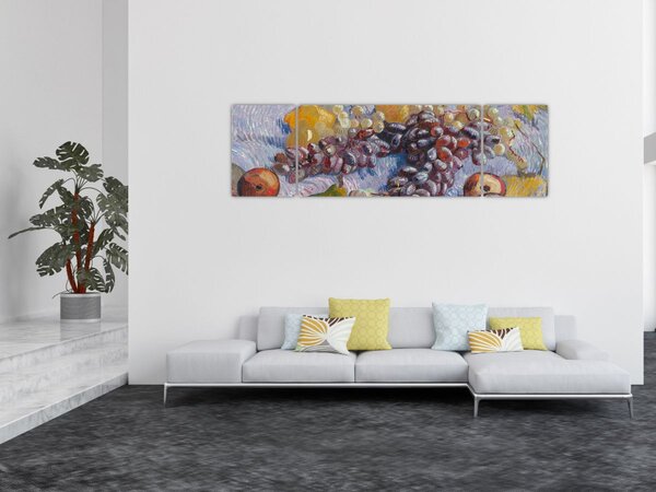 Obraz - Vincent van Gogh, Grapes, Lemons, Pears, and Apples, reprodukce (170x50 cm)