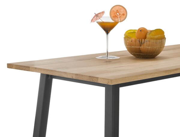 BAROVÝ STŮL, dub, černá, barvy dubu, 120/60/104 cm Boxxx - Barové stoly, Online Only