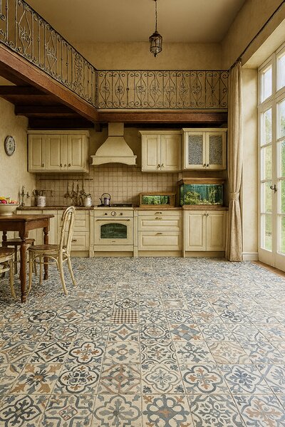 Beaulieu International Group, PVC podlaha - lino Livitex Retro 2793, na míru, šíře 3m,4m, vícebarevná, filc, chodba / předsíň