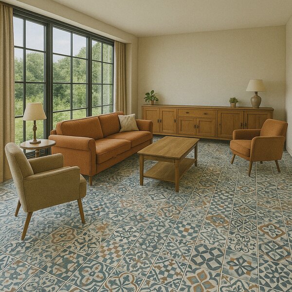 Beaulieu International Group, PVC podlaha - lino Livitex Retro 2793, na míru, šíře 3m,4m, vícebarevná, filc, chodba / předsíň