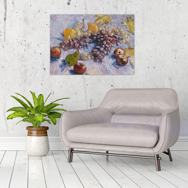 Obraz - Vincent van Gogh, Grapes, Lemons, Pears, and Apples, reprodukce (70x50 cm)