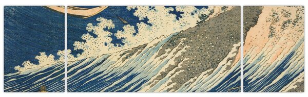 Obraz - Katsushika Hokusai, Fishing Boats at Choshi in Shimosa (Soshu Choshi), reprodukce (170x50 cm)