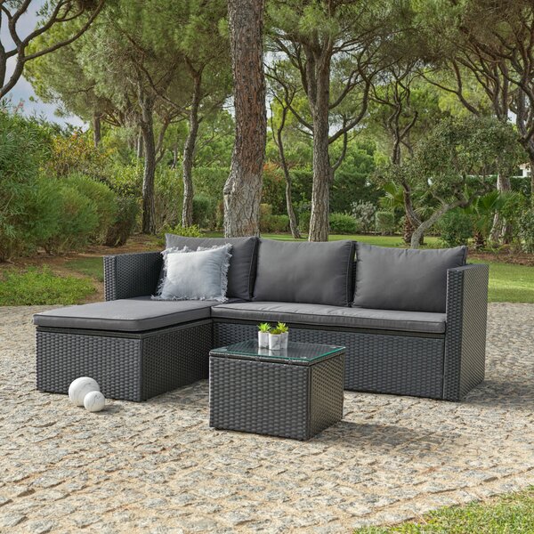 TERASOVÁ SEDACÍ SOUPRAVA kov, plast, sklo, textil Ambia Garden - Online Only zahradní nábytek, Online Only