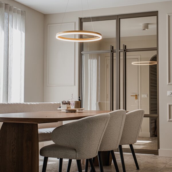 Designové závěsné svítidlo zlaté 60 cm vč. LED 3-stupňové stmívání - Anello