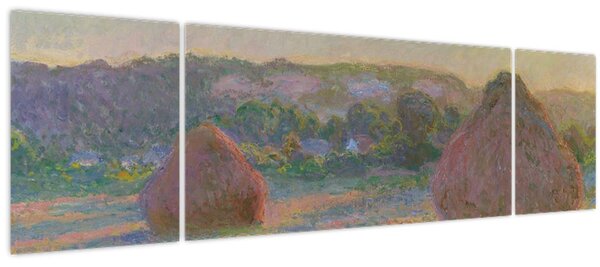 Obraz - Claude Monet, Stacks of Wheat (End of Summer), reprodukce (170x50 cm)