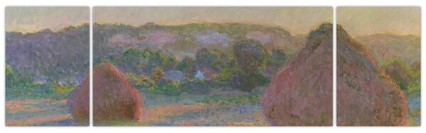 Obraz - Claude Monet, Stacks of Wheat (End of Summer), reprodukce (170x50 cm)