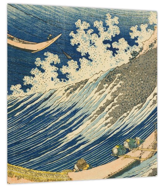 Obraz - Katsushika Hokusai, Fishing Boats at Choshi in Shimosa (Soshu Choshi), reprodukce (30x30 cm)