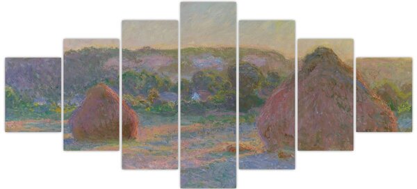 Obraz - Claude Monet, Stacks of Wheat (End of Summer), reprodukce (210x100 cm)