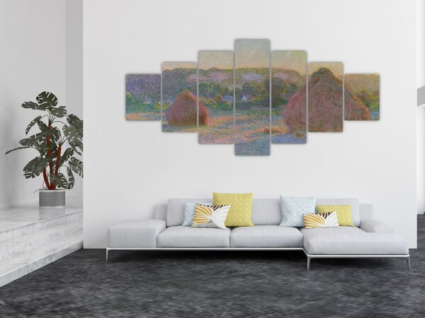 Obraz - Claude Monet, Stacks of Wheat (End of Summer), reprodukce (210x100 cm)